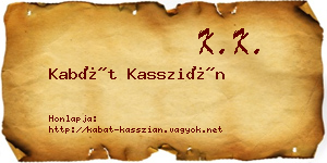 Kabát Kasszián névjegykártya